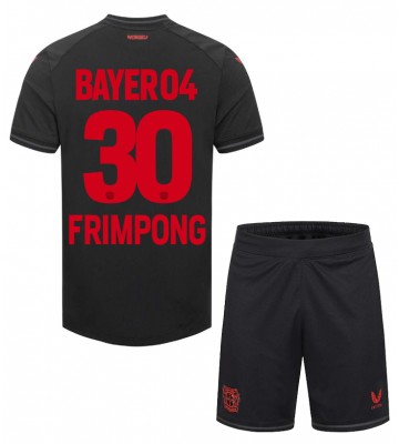 Bayer Leverkusen Jeremie Frimpong #30 Primera Equipación Niños 2023-24 Manga Corta (+ Pantalones cortos)